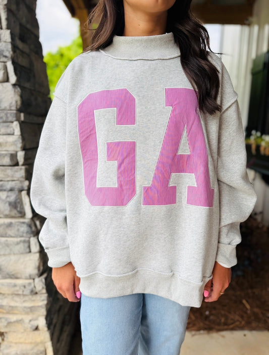The GA Embroidered Mock Neck