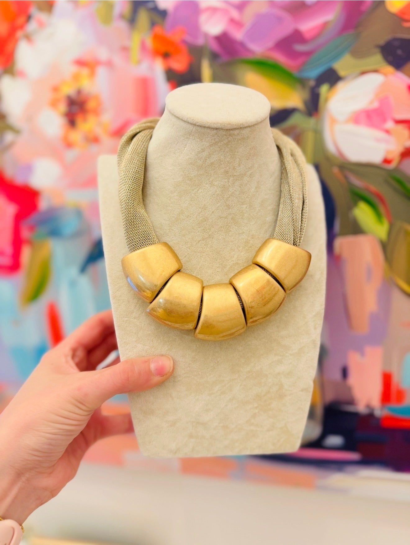 The Mollie Mesh Necklace/ Gold