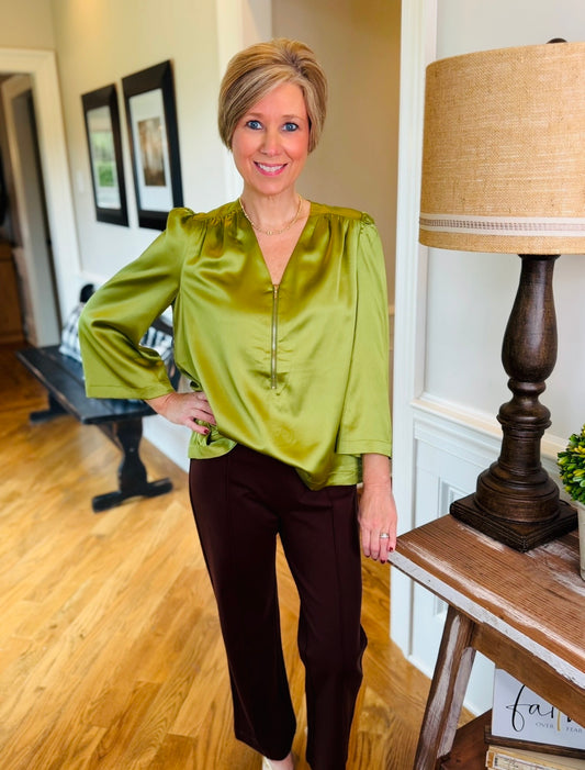 Jade/ The Zola Zip Blouse