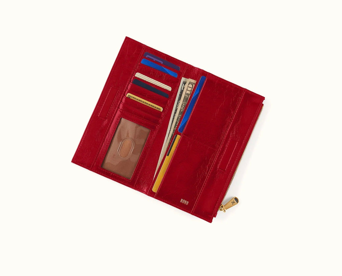 HOBO/ The Jill Large Bifold Wallet/ True Red