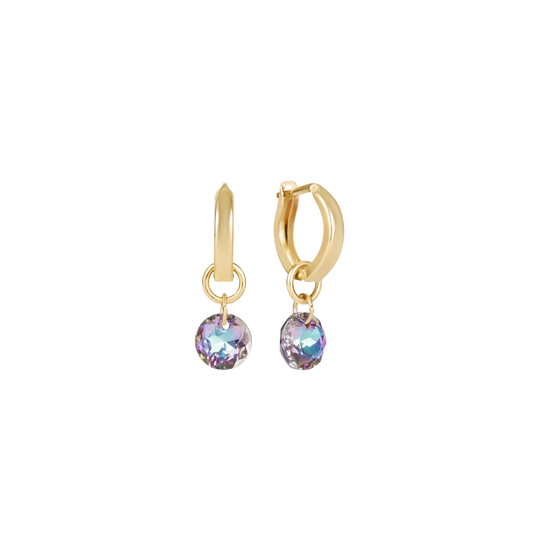 ENewton/ Huggie Gold 0.5" Hoop-Reflection Small Charm 06