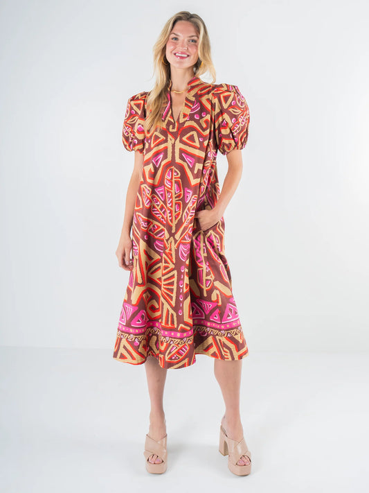 Emily McCarthy/Hampton Dress/Tribal Palm