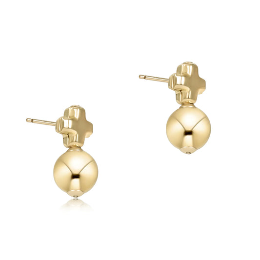 ENewton/ Signature Cross Small Gold Stud-Classic Gold