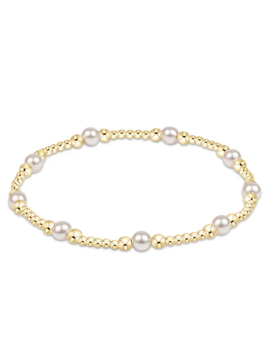 ENewton/ Classic Purpose Pattern 4mm Bead Bracelet-Pearl