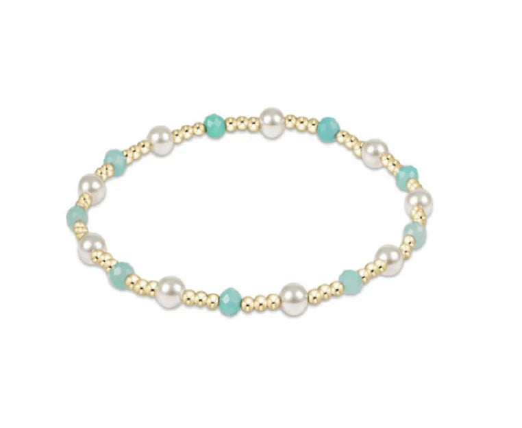 ENewton/ Pearl Sincerity Pattern 4MM Bead Bracelet/ Amazonite
