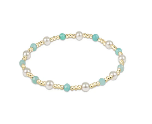 ENewton/ Pearl Sincerity Pattern 4MM Bead Bracelet/ Amazonite