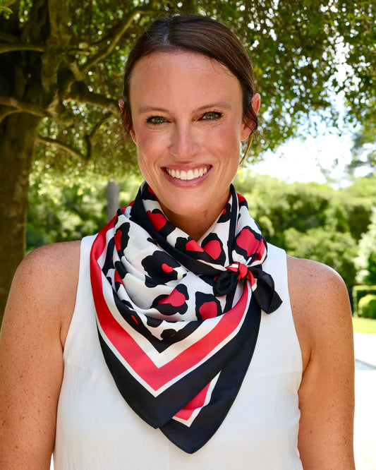 The Meredith Spotted Scarf/ Large/ Red+Black
