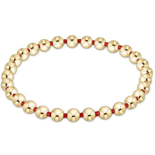 ENewton/ Gameday Hope Grateful 5mm Bead Bracelet/ Bright Red