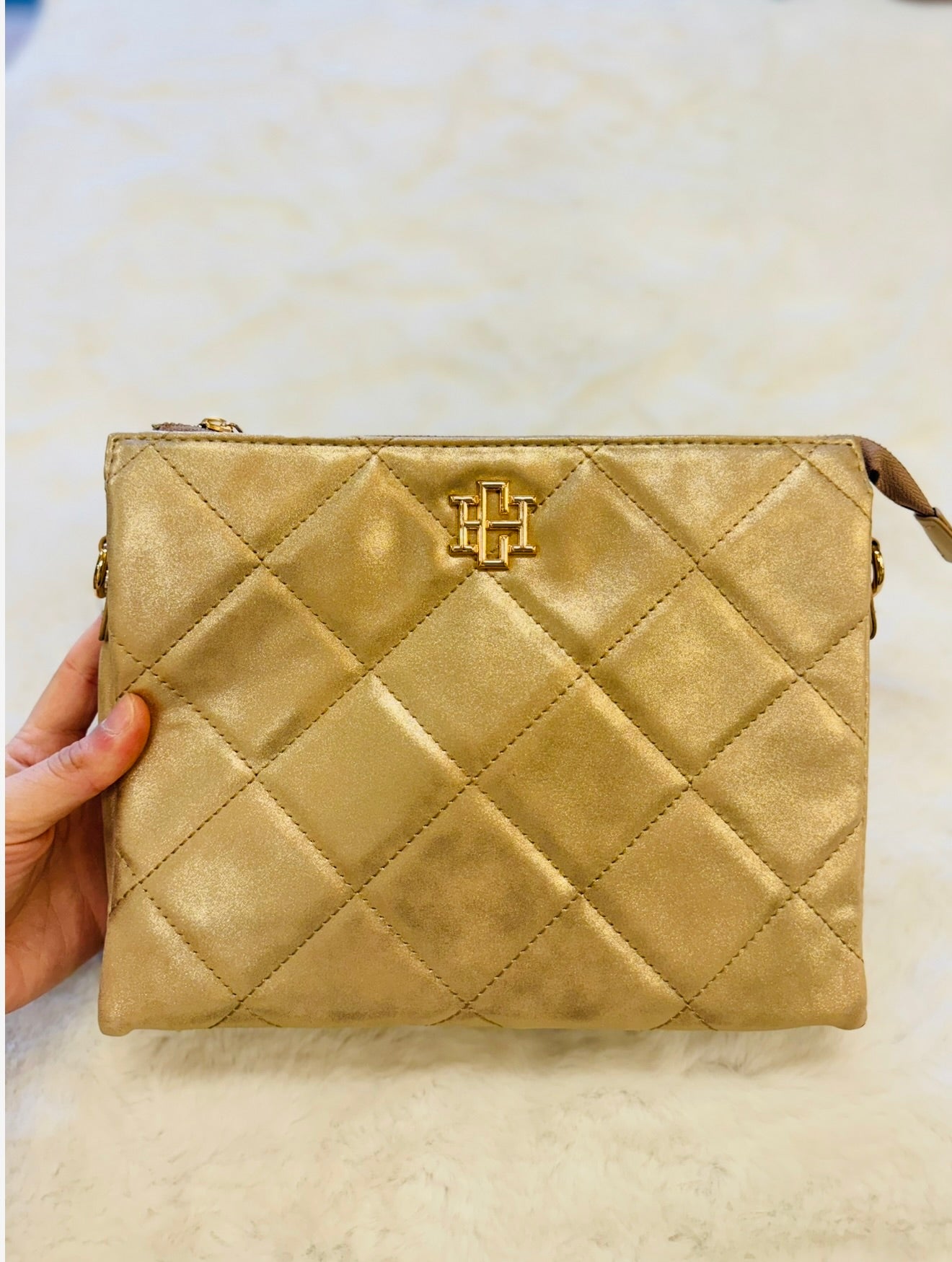 The Ariana Crossbody/ Gold Shimmer LD