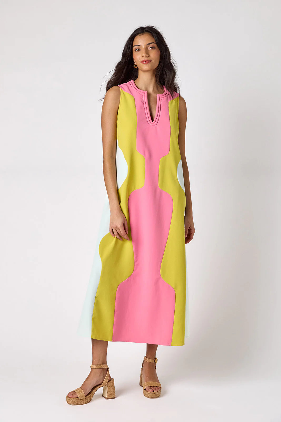 CROSBY/ The Schaeffer Dress/ Garden Colorblock