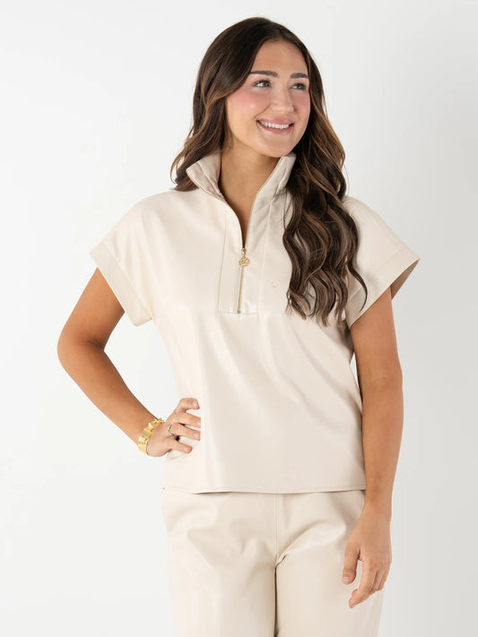 Emily McCarthy/ Poppy Pullover/ Sandshell Leather