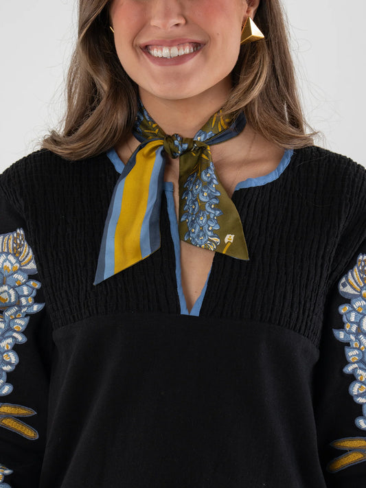 Emily McCarthy/ Silk Scarfette/ Bluebonnet
