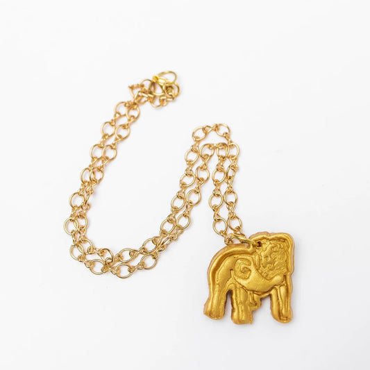 Hidden Truth Jewelry/ Gold Plated Figure 8 Chain with Bulldog