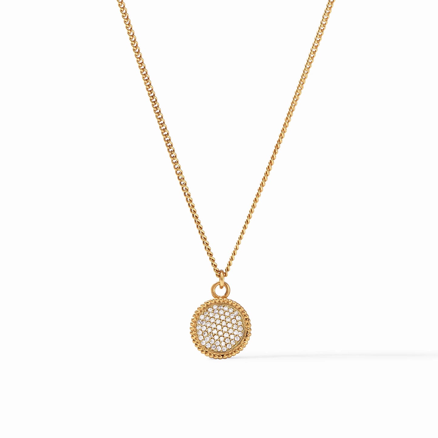 Julie Vos/ Fleur-de-Lis Pave Solitaire Necklace/ Cubic Zirconia