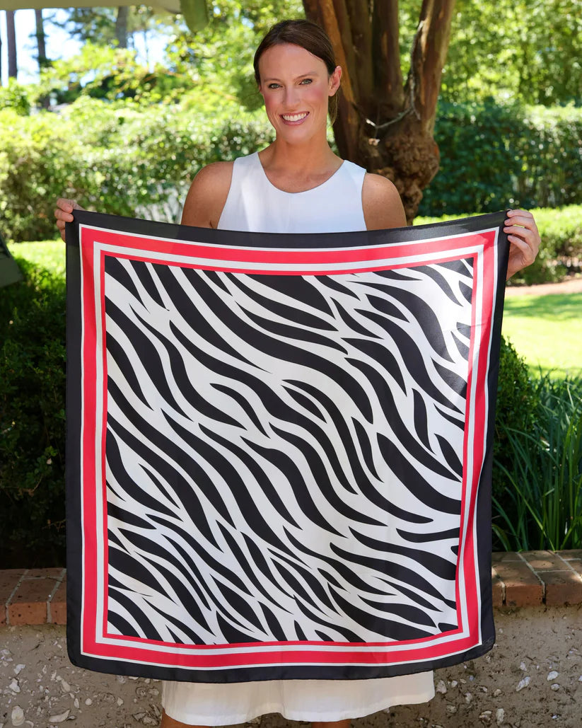 The Harper Striped Scarf/ Large /Red+Black