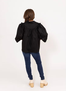 The Page Poplin Button Top