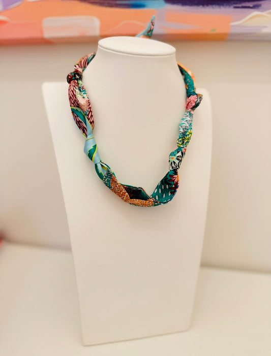 The Knotted Green Floral Print Scarf