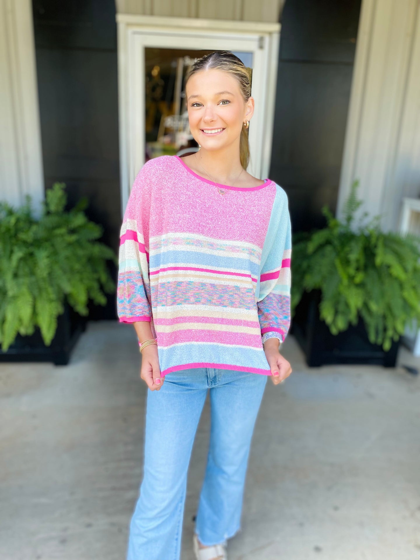 The Pam Pink Crop Sweater