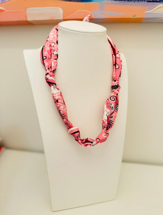 The Knotted Pink Bandana Scarf