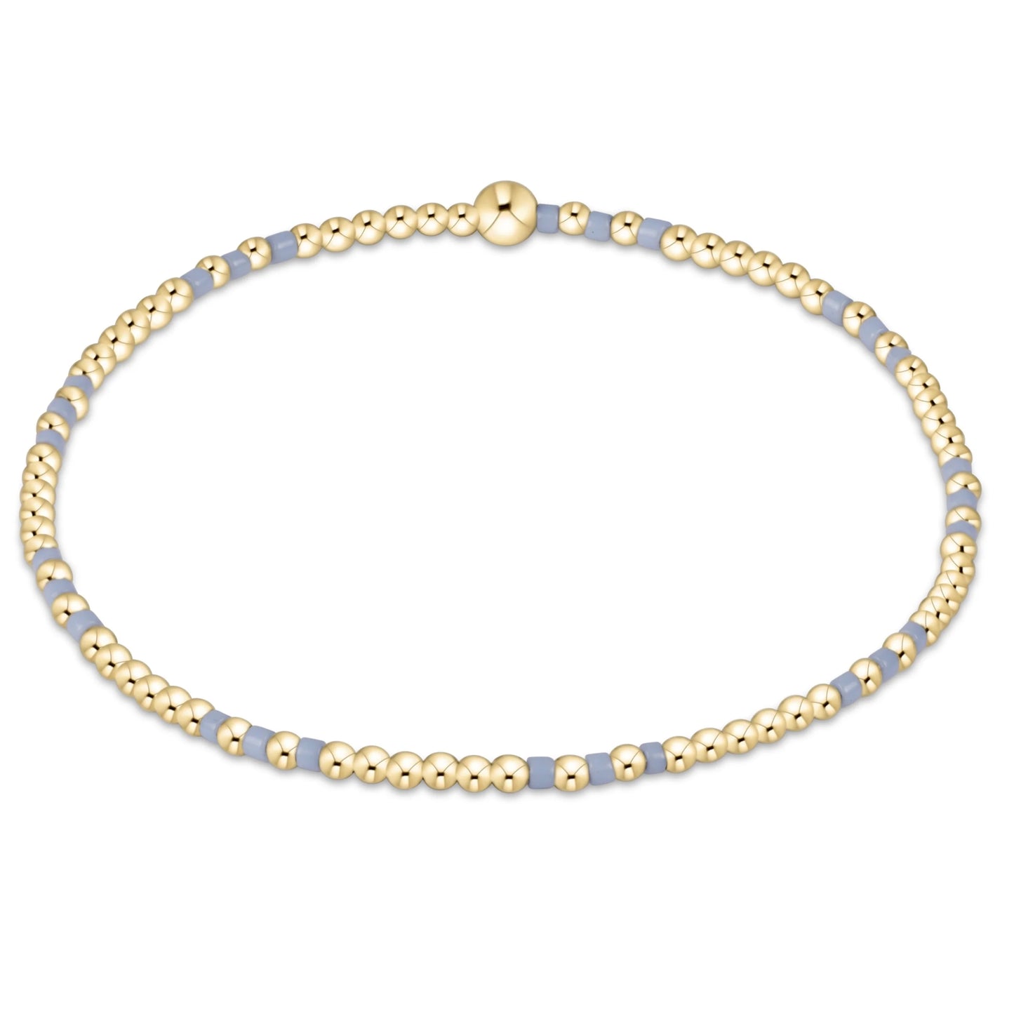 ENewton/ Gameday Hope Joy Pattern 2mm Bead Bracelet/ Light Blue