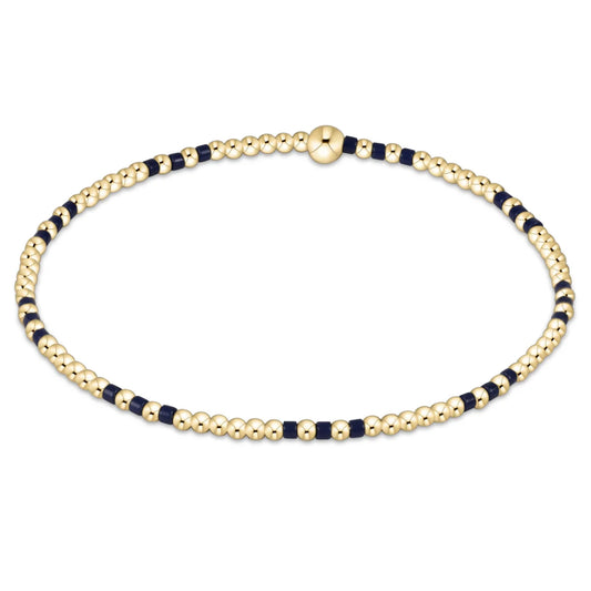ENewton/ Gameday Hope Joy Pattern 2mm Bead Bracelet/ Matte Navy
