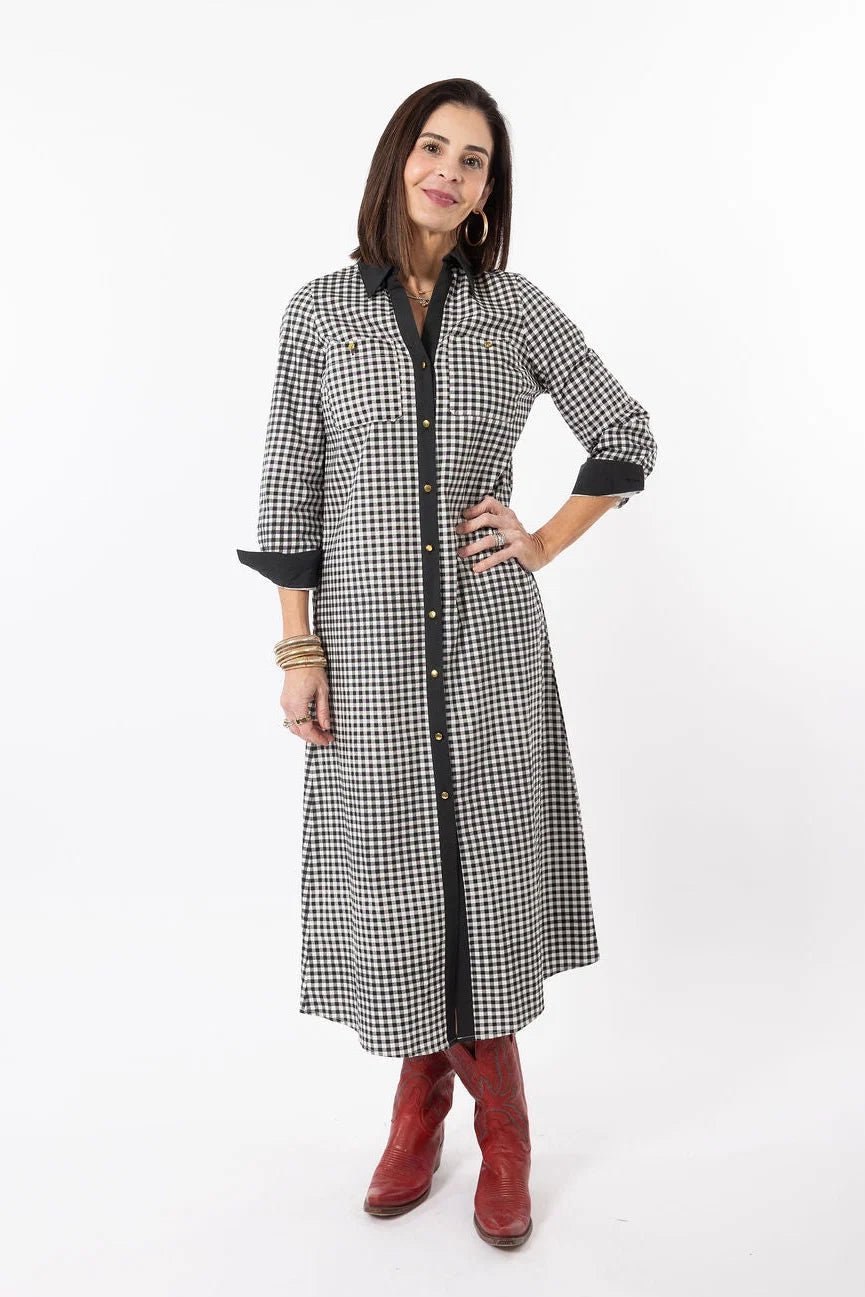 The Harper Dress/ Black Gingham