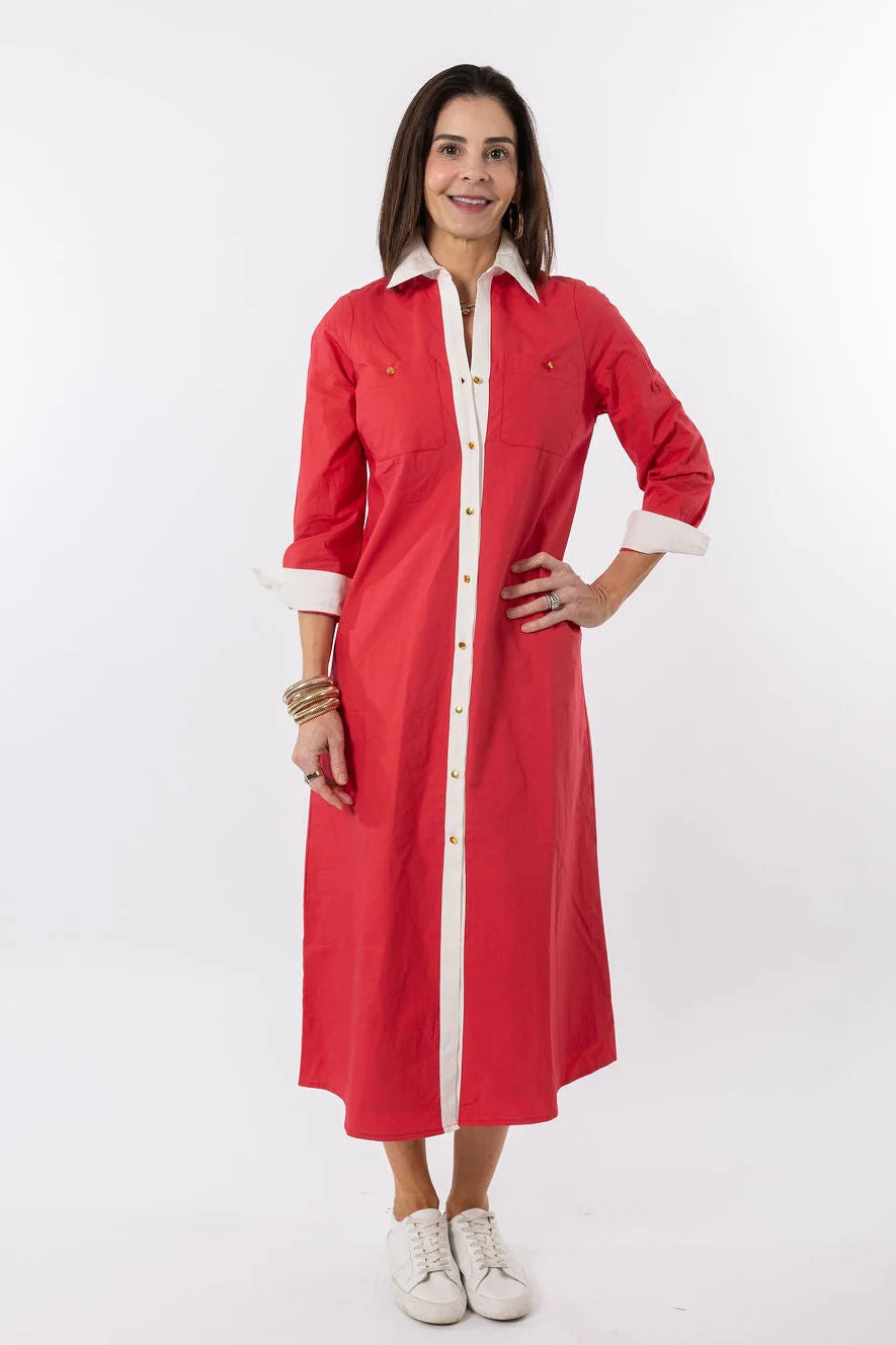 The Harper Dress/ Red + White