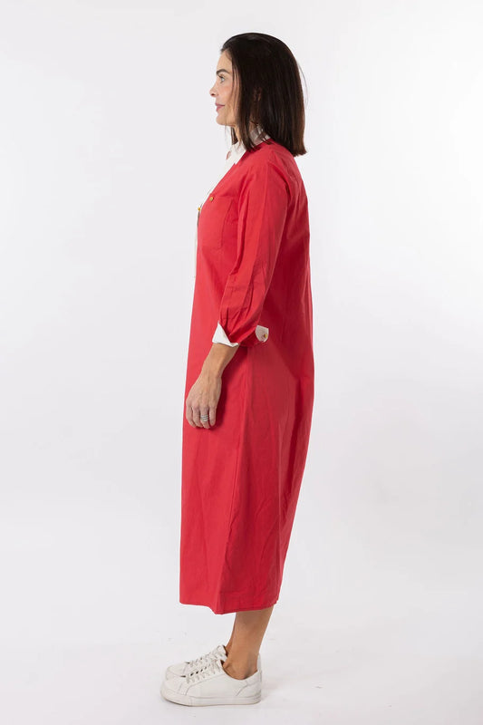 The Harper Dress/ Red + White
