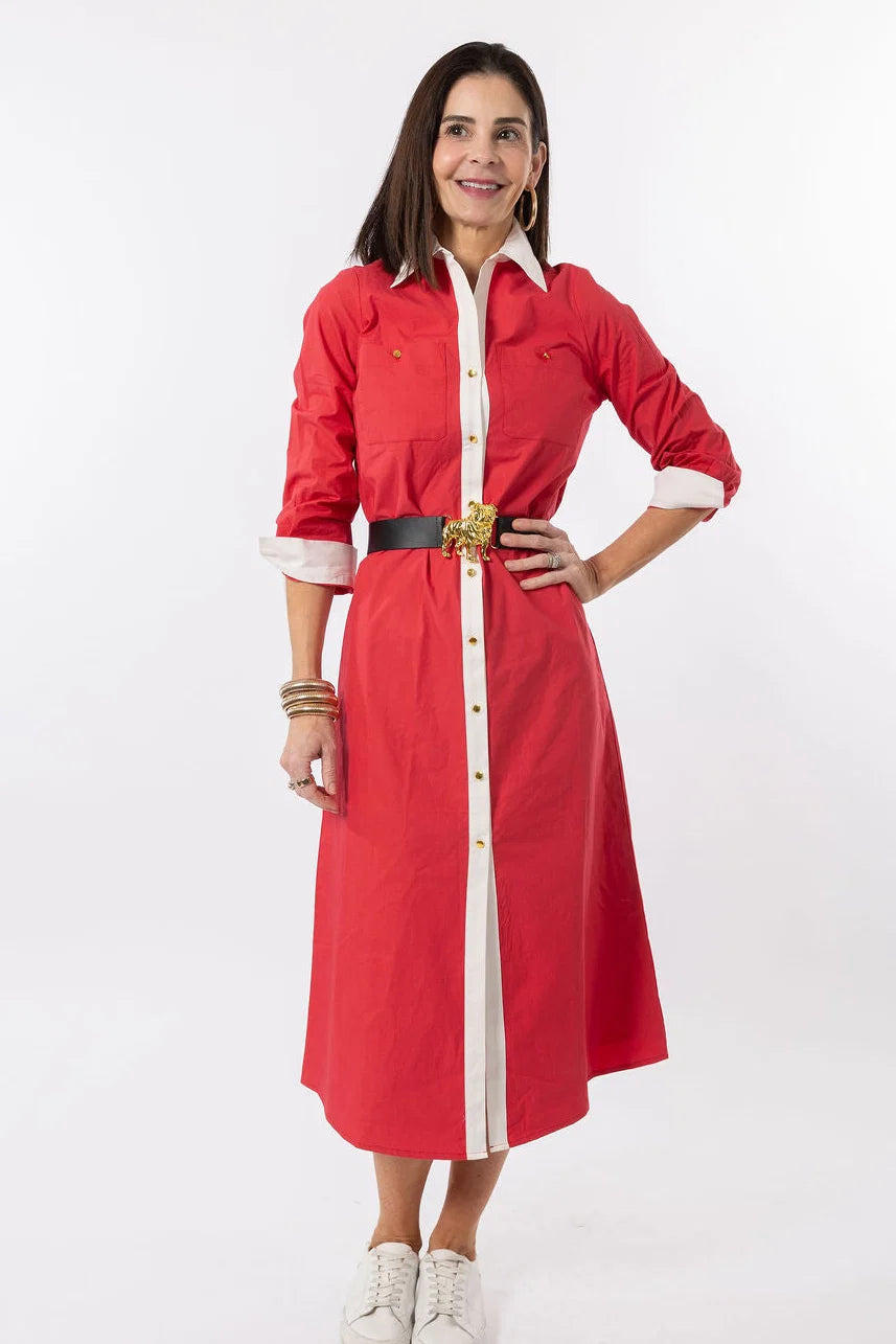 The Harper Dress/ Red + White