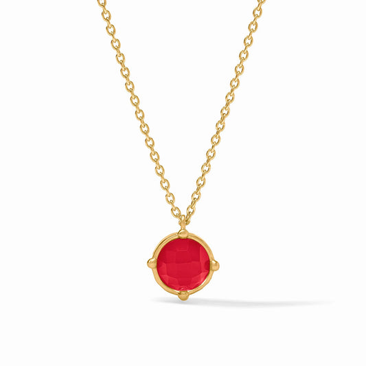 Julie Vos/ Honeybee Solitare Necklace/ Iridescent Strawberry