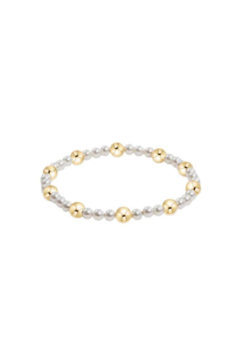ENewton/ Pearl Sincerity Pattern 4MM Bead Bracelet-6MM Gold