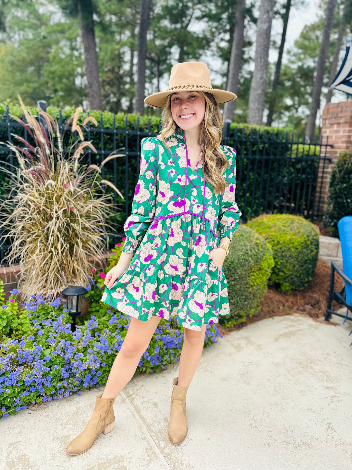 The Plum Floral Tiered Dress/ FINAL SALE