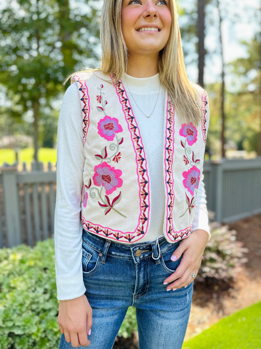 The Everleigh Embroidered Vest