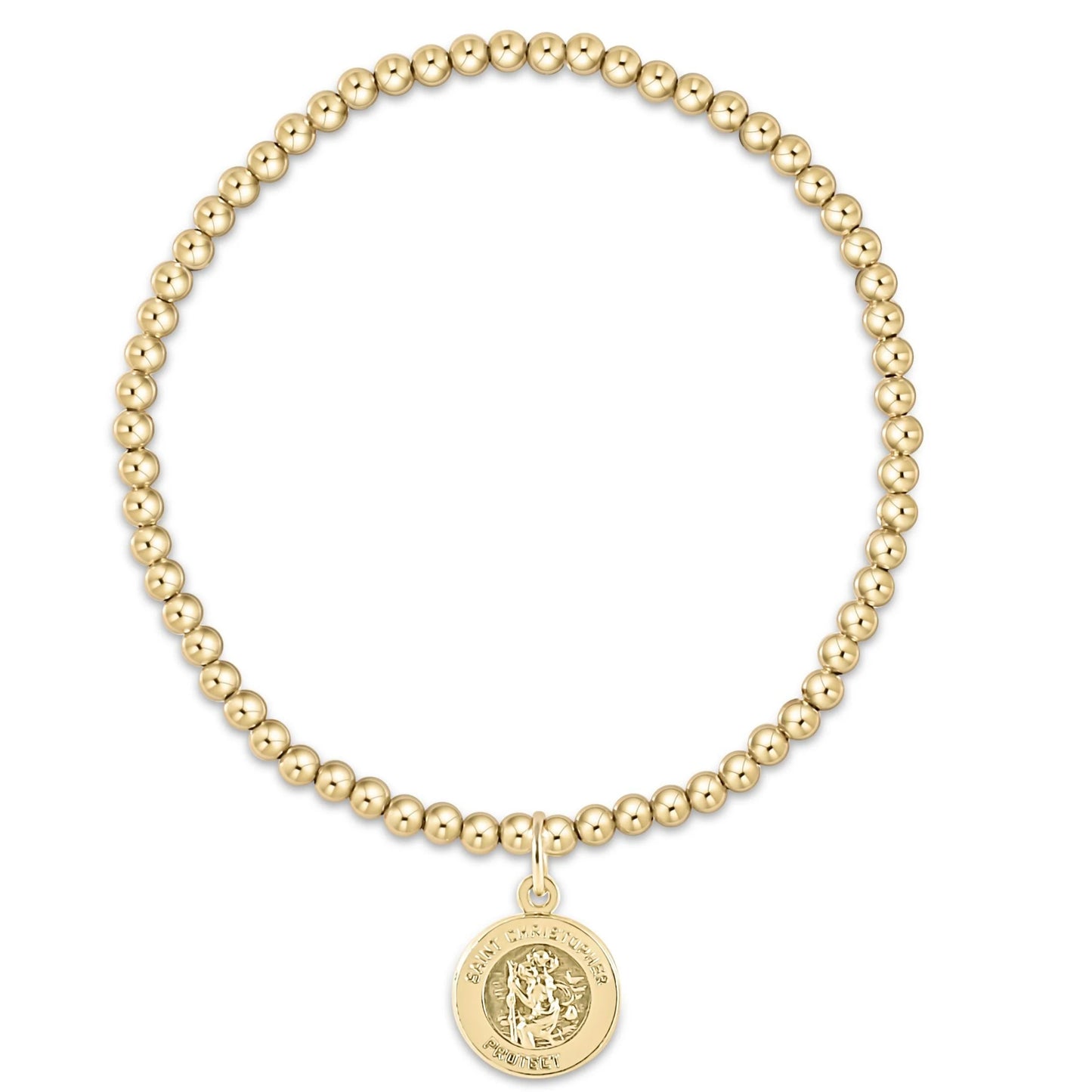 ENewton/ Classic Gold 3MM Bracelet-Protection Gold Disc