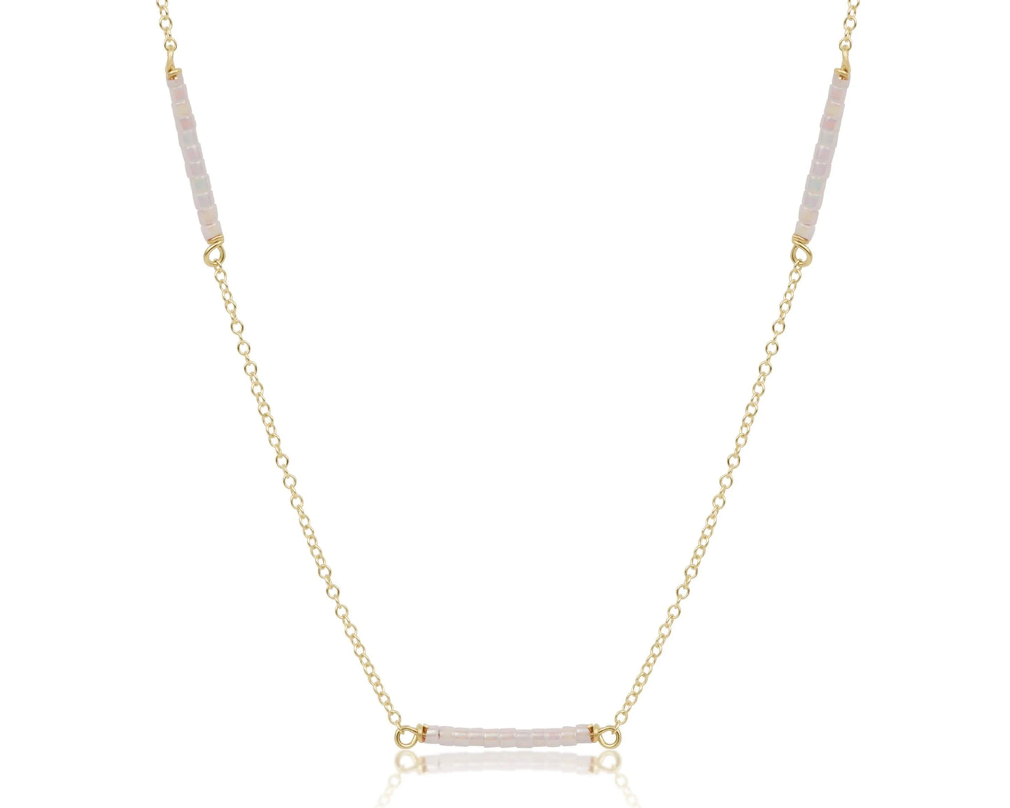 ENewton/ 15” Choker Simplicity Chain Gold-Hope Bliss-Silky White