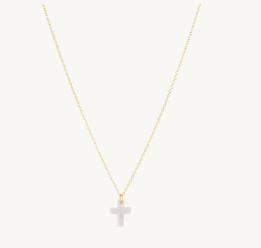 ENewton/ 16” Necklace Gold-Blesssed Crystal Charm