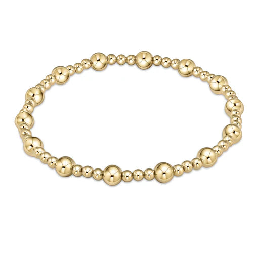 ENewton/ Extends/ Classic Sincerity Pattern 5mm Bead Bracelet-Gold