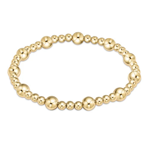 ENewton/ Classic Sincerity Pattern 6MM Bead Bracelet-Gold