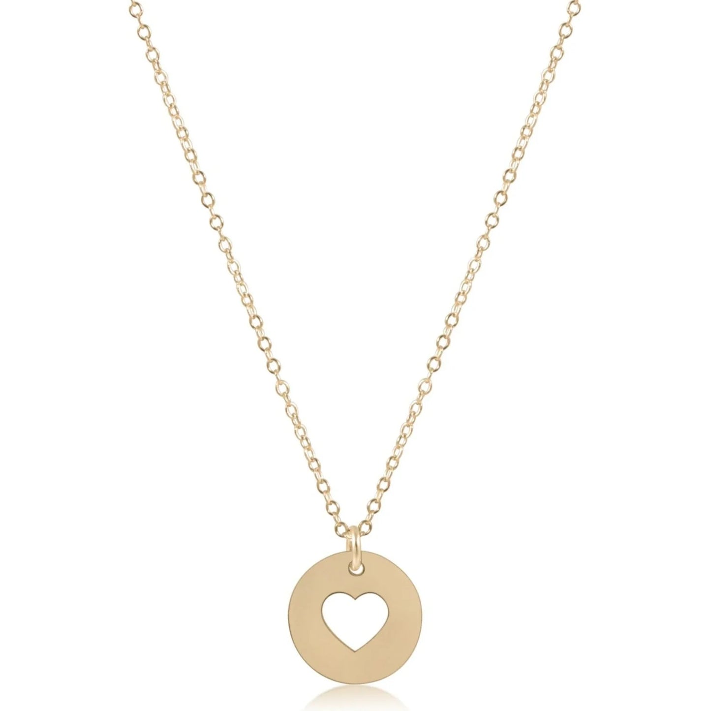 ENewton/ 16" Necklace Gold-Love Gold Disc