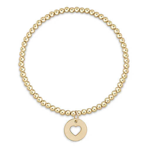 ENewton/ Classic Gold 3MM Bead Bracelet-Love Gold Disc