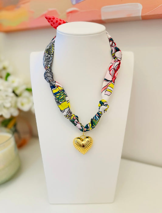 The Create Your Own Necklace-Scarf KK-Scallop Heart