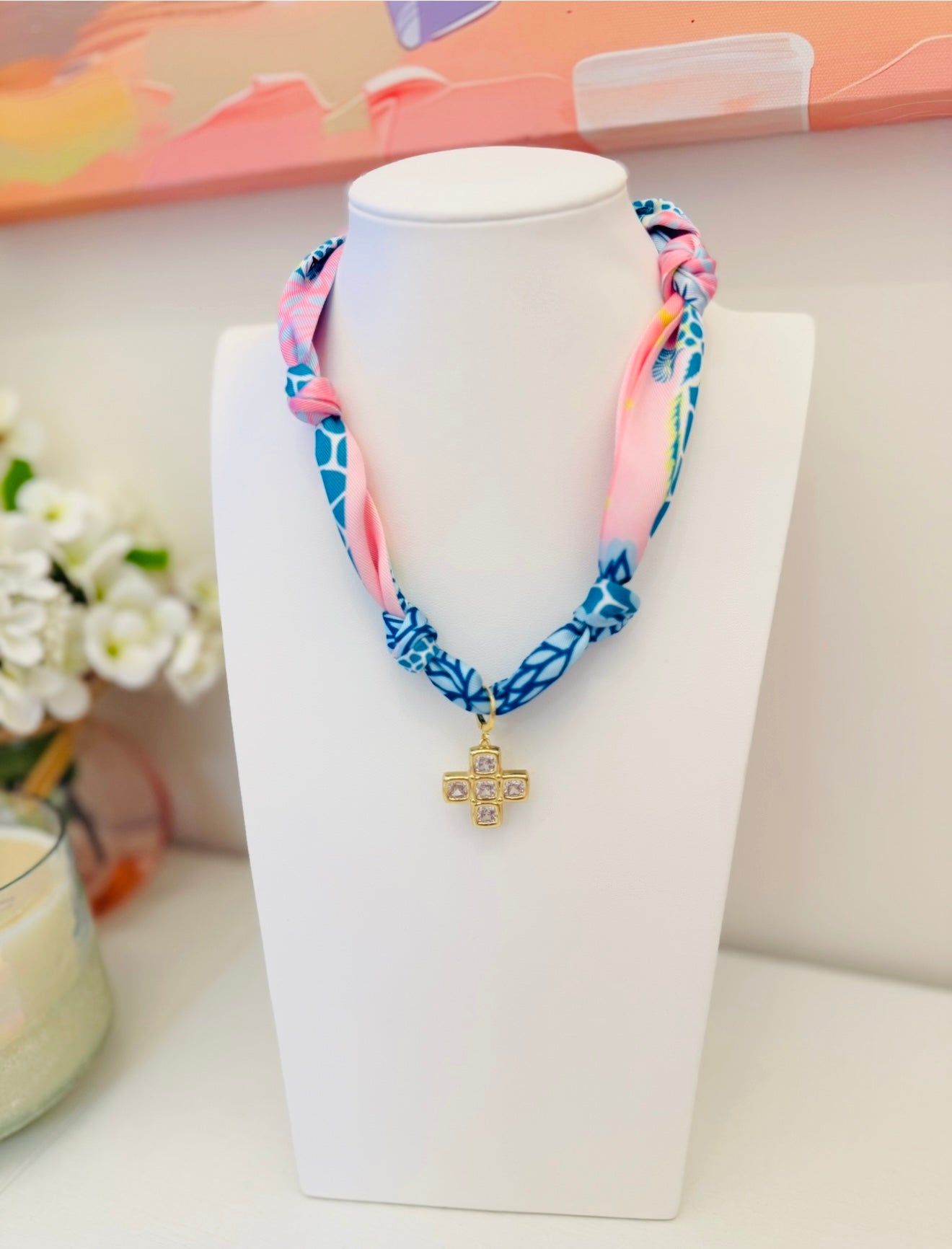 The Create Your Own Necklace-Scarf LL-Block Cross