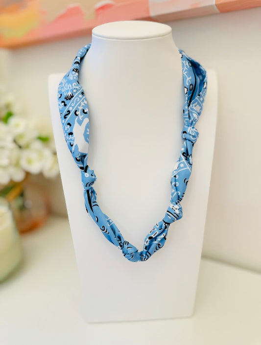 The Knotted Light Blue Bandana Scarf