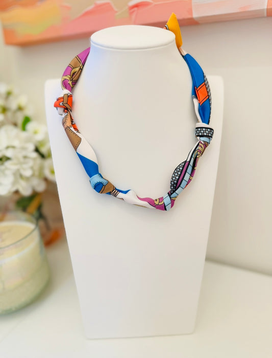 The Knotted Multi Color Chain Scarf Bandana