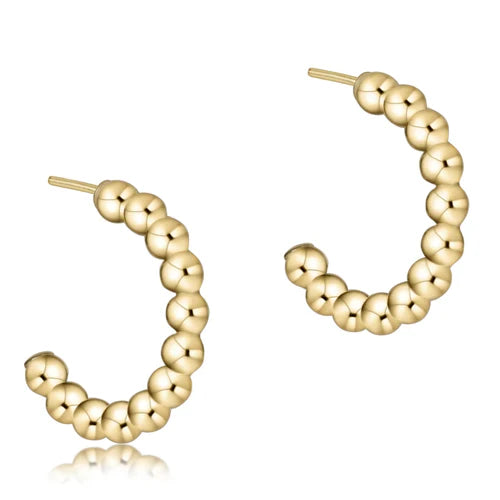 ENewton/ Beaded Classic 1" Post Hoop-3mm Gold