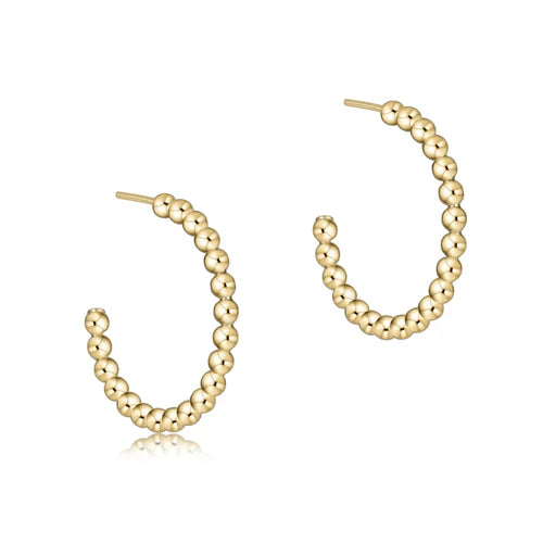 ENewton/ Beaded Classic 1" Post Hoop-2mm Gold