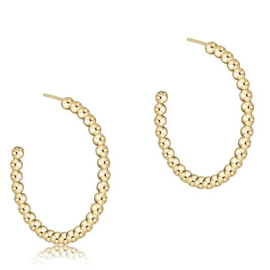 ENewton/ Beaded Classic 1.25" Post Hoop-3mm Gold