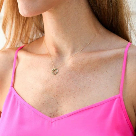 ENewton/ 16" Necklace Gold-Guardian Angel Disc