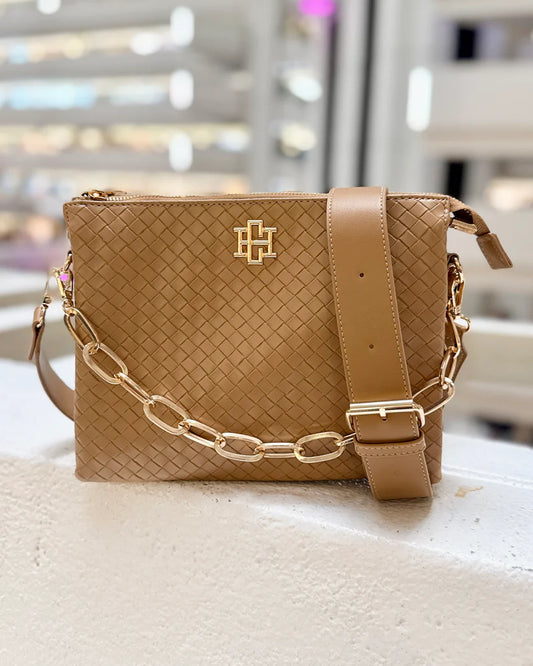 The Ariana Crossbody/ Woven Tan
