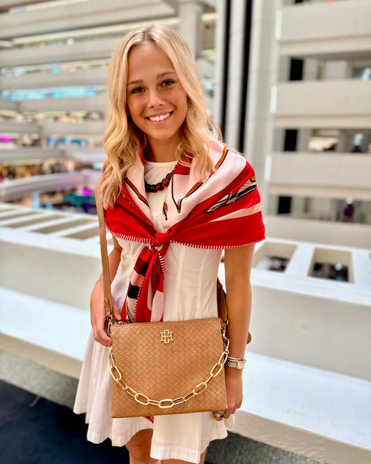 The Ariana Crossbody/ Woven Tan